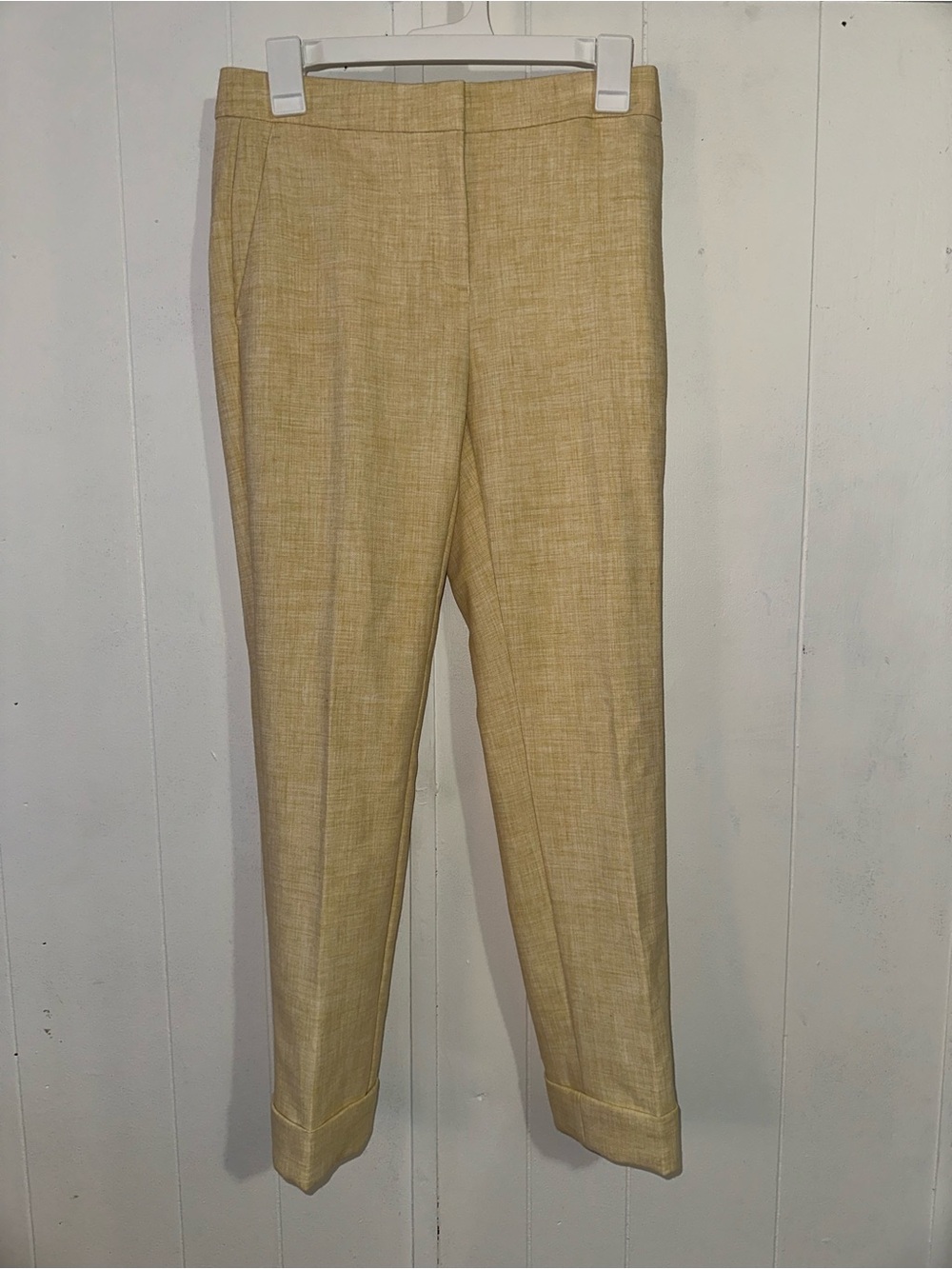 The Ankle High Rise Classic Tailored Summer Pants - Light Mustard